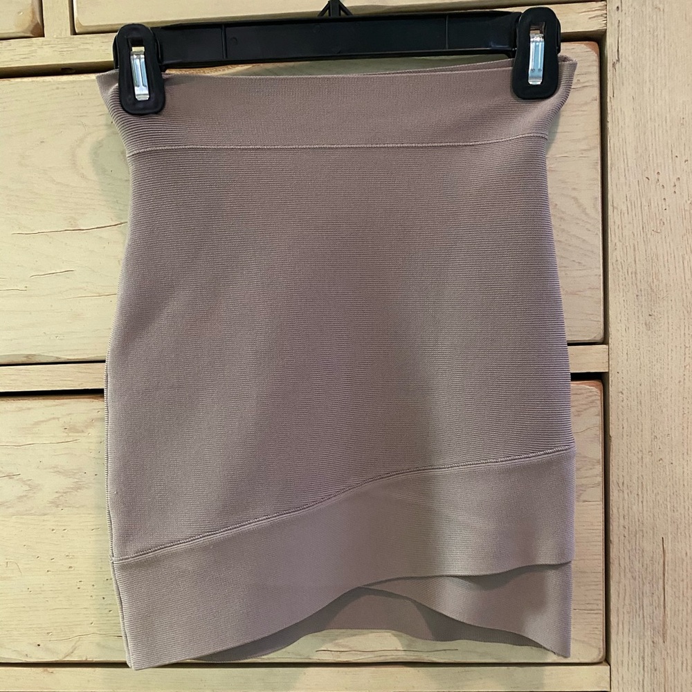 BCBG asymmetrical bandage skirt - taupe
